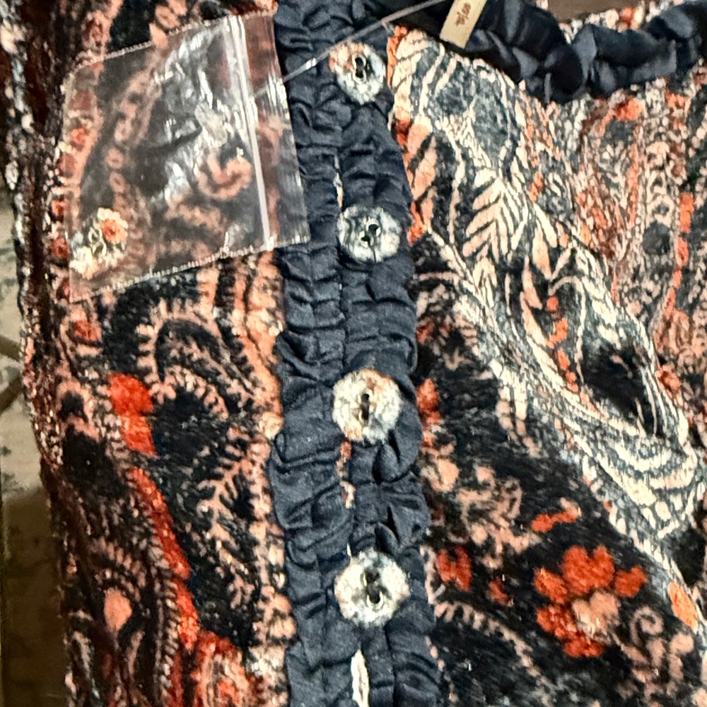 Free People Dare Me Bohemian Paisley Print Women's Top Sz.S NWOT - Picture 5 of 7